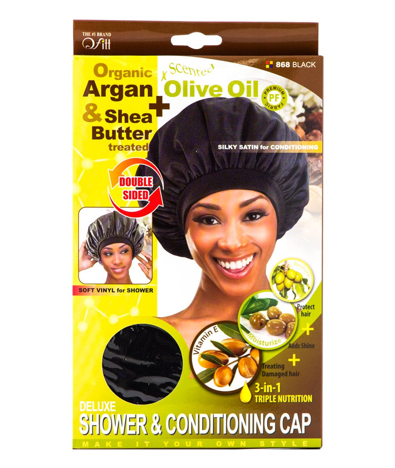 M&M Qfitt Organic Argan & Shea Butter + Olive Oil Deluxe Shower & Conditioning Cap