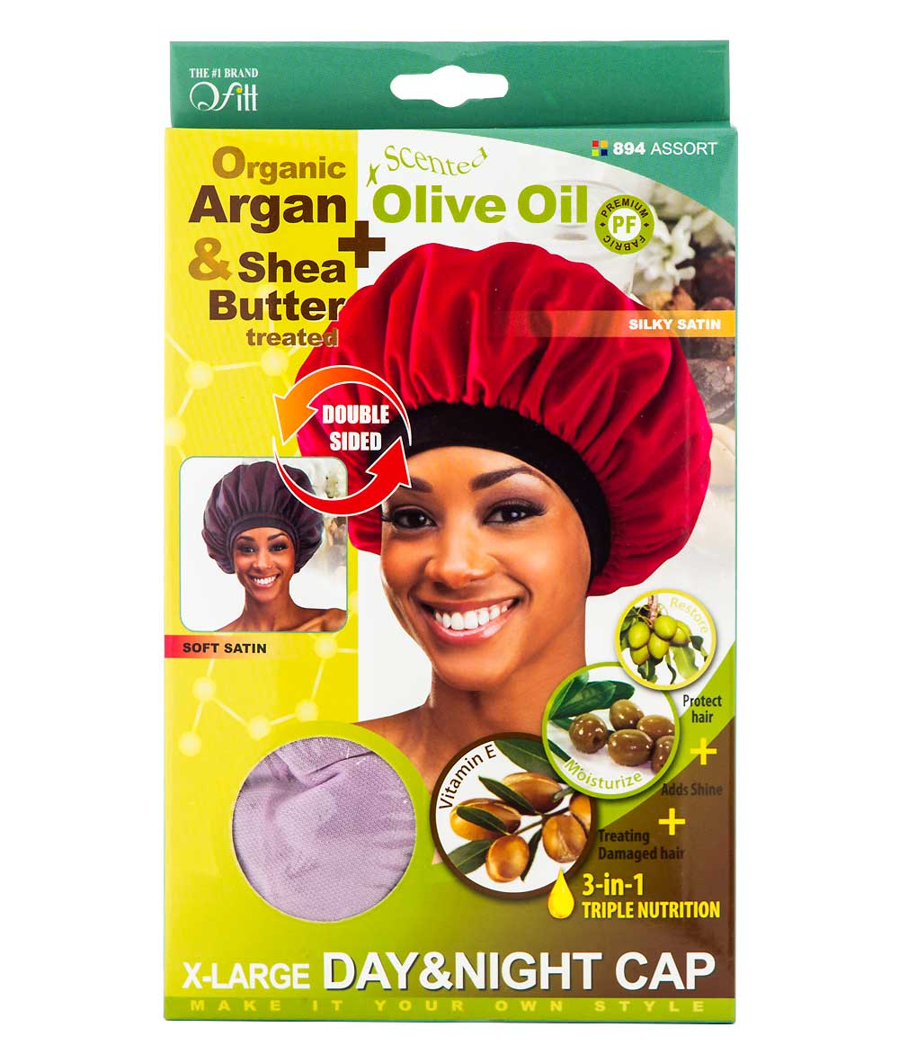 M&M Qfitt Organic Argan & Shea Butter + Olive Oil X-Large Day & Night Cap[ASSORT] #894, ACCESSORIES JEWELRY FASHION - Cloré Beauty