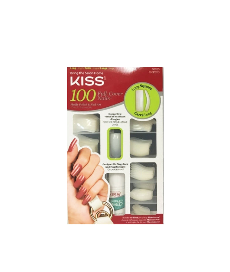 Kiss 100Ps23 100 Full-Cover Nails [Long Square]