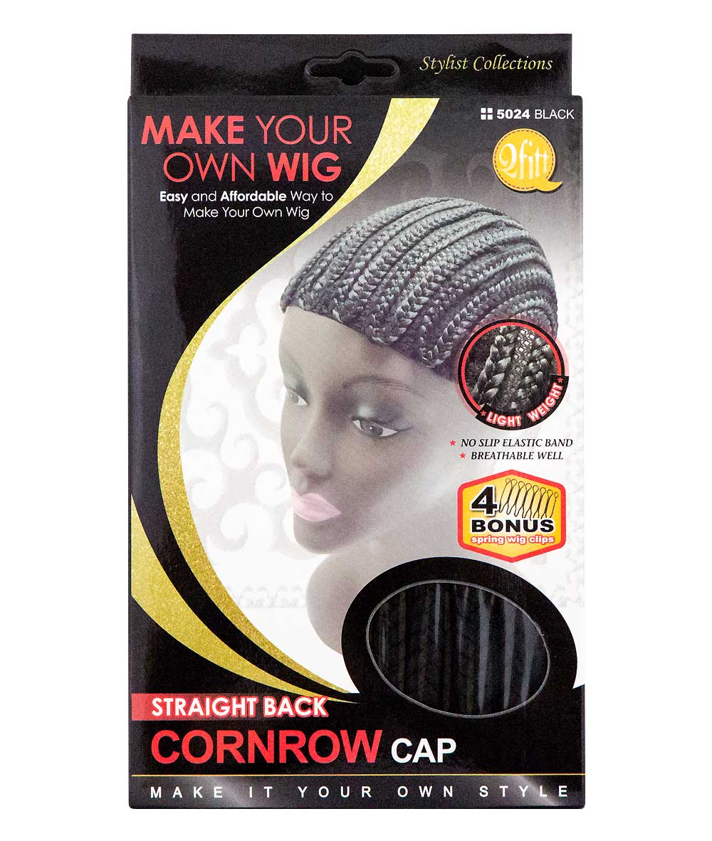 M&M Qfitt Straight Back Conrow Cap Black #5024, Accessory - Cloré Beauty