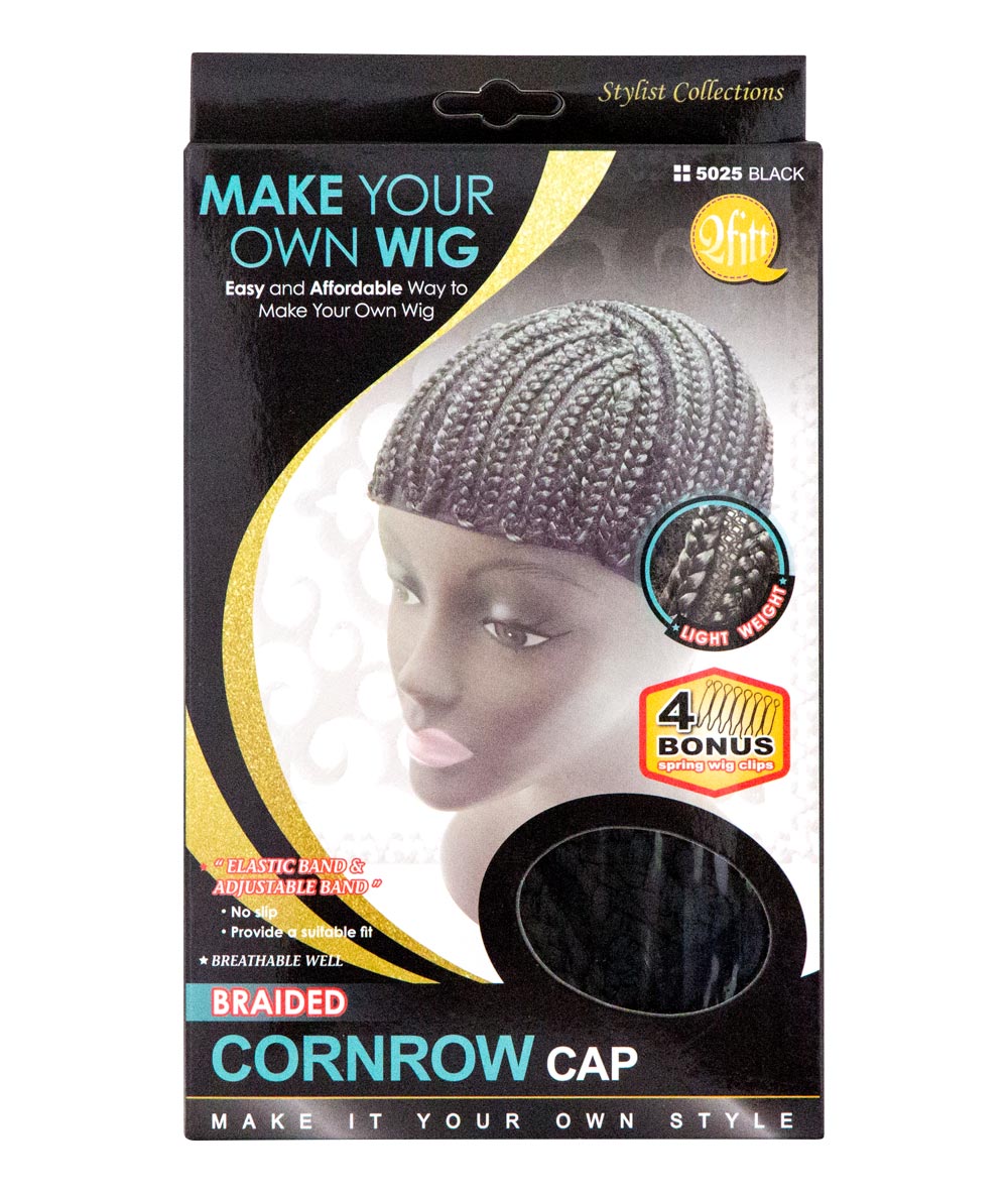 M&M Qfitt Braided Conrow Cap Black #5025