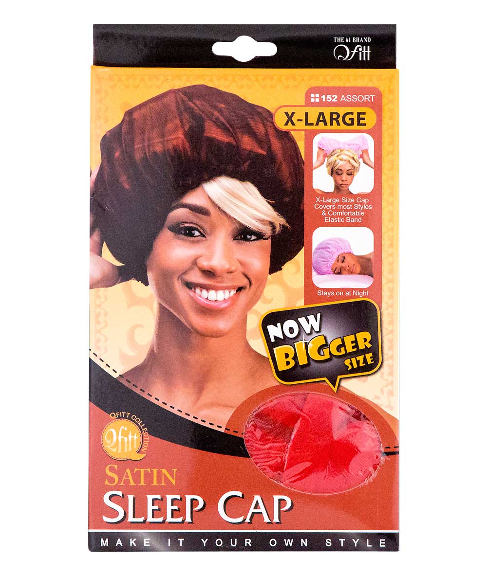 M&M Qfitt Satin Sleep Cap X-Large Assorted #152, Accessory - Cloré Beauty