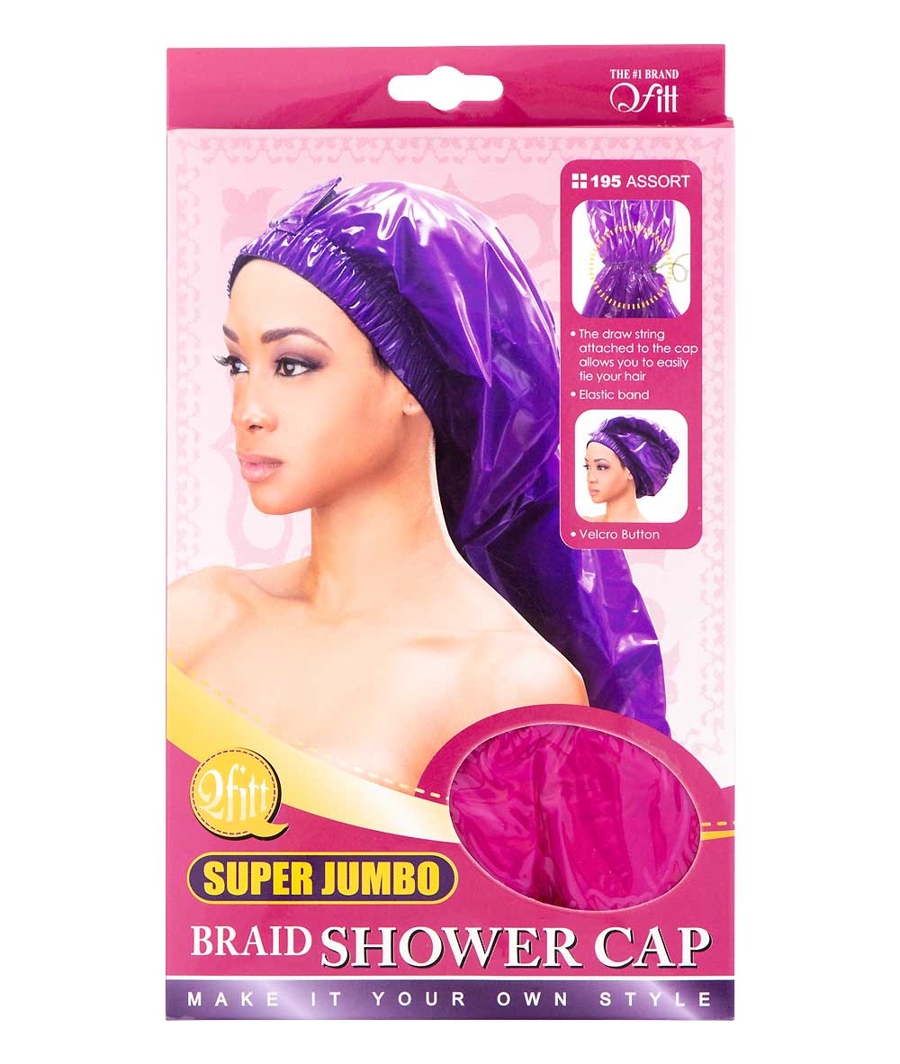 M&M Qfitt Super Jumbo Braid Shower Cap Assorted