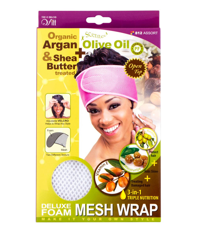 M&M Qfitt Organic Argan & Shea Butter + Olive Oil Deluxe Foam Mesh Wrap Assorted 