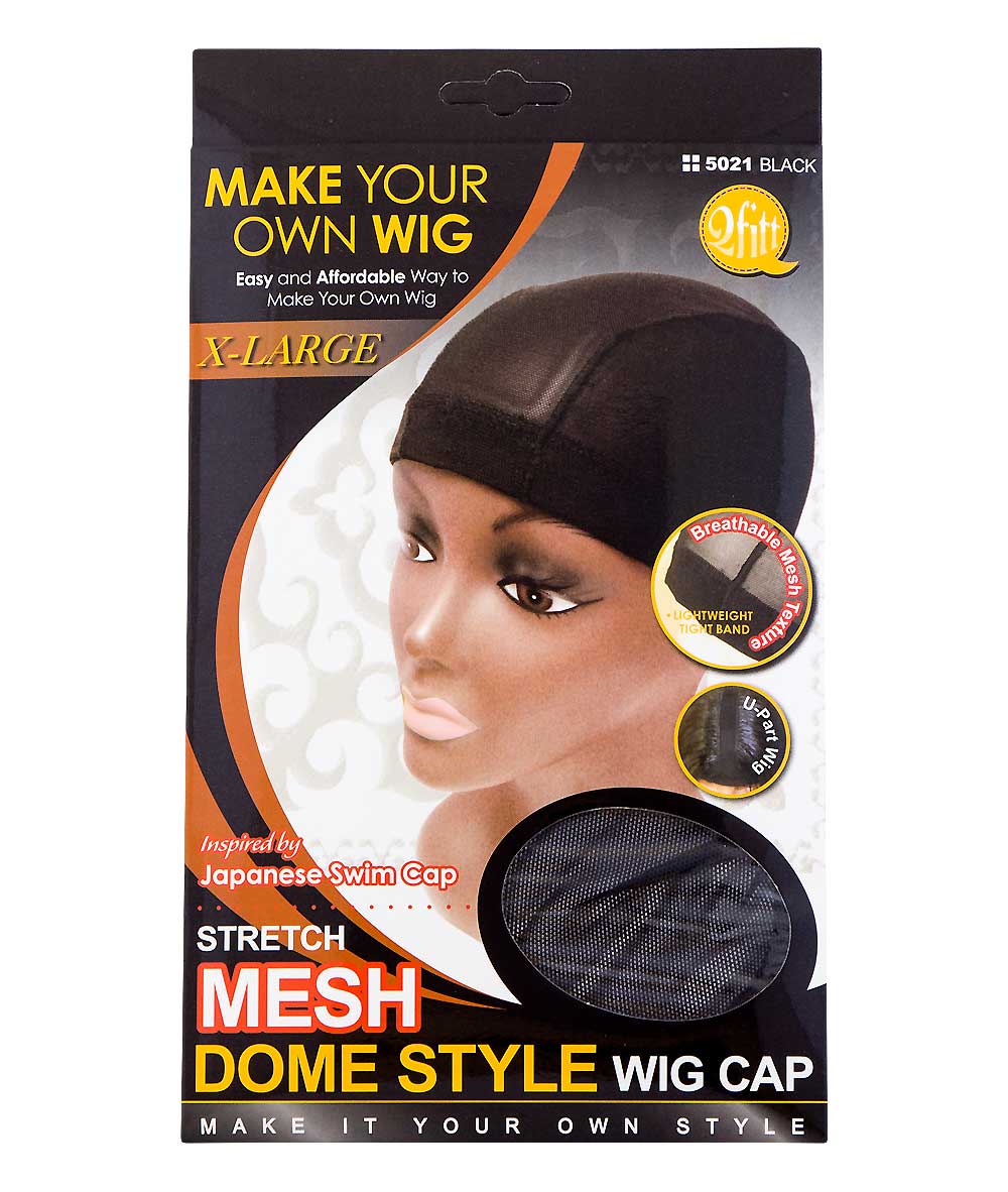 M&M Qfitt Stretch Mesh Dome Style Wig Cap Black #5021, Accessory - Cloré Beauty