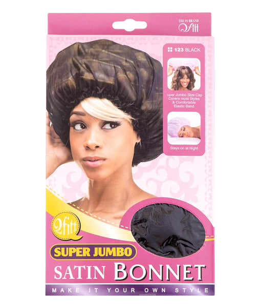 M&M Qfitt Super Jumbo Satin Bonnet Assorted Black Hair Care