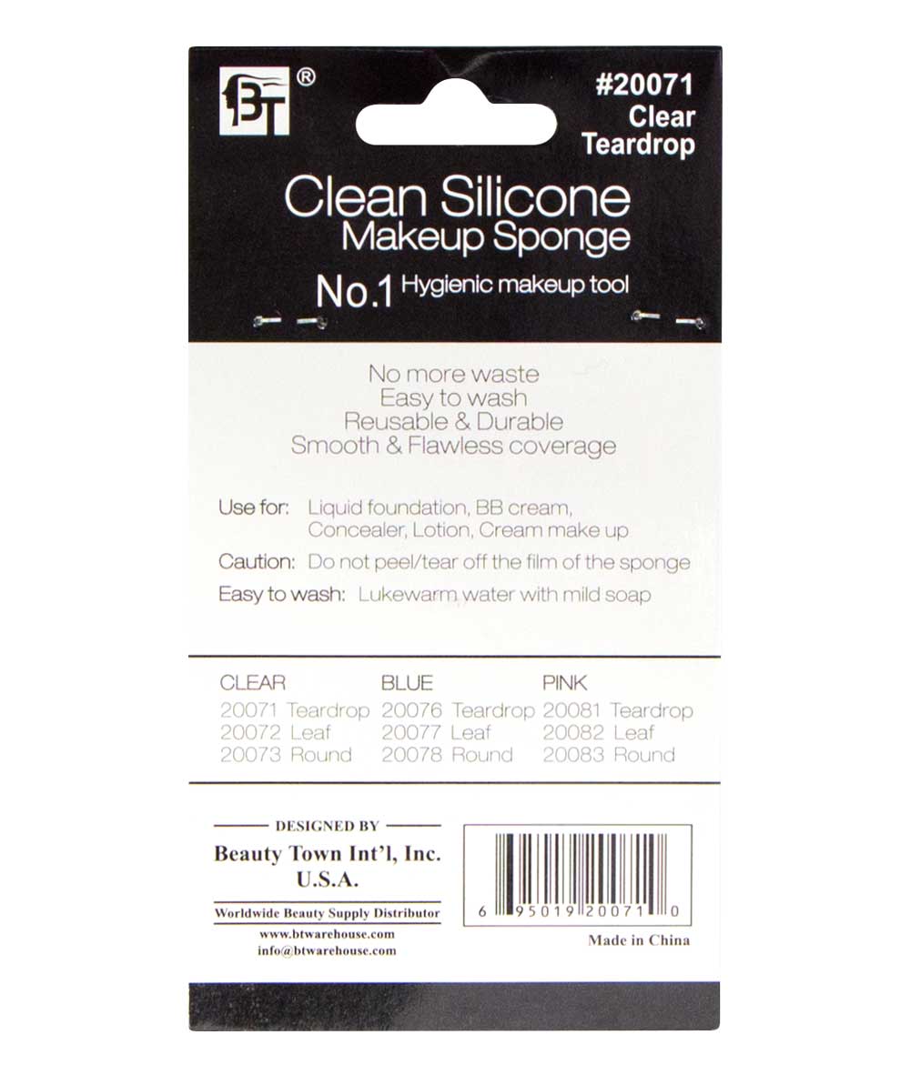 Beauty Town Clean Silicone Makeup Sponge #20071 [TearDrop], COSMETICS MAKEUP - Cloré Beauty