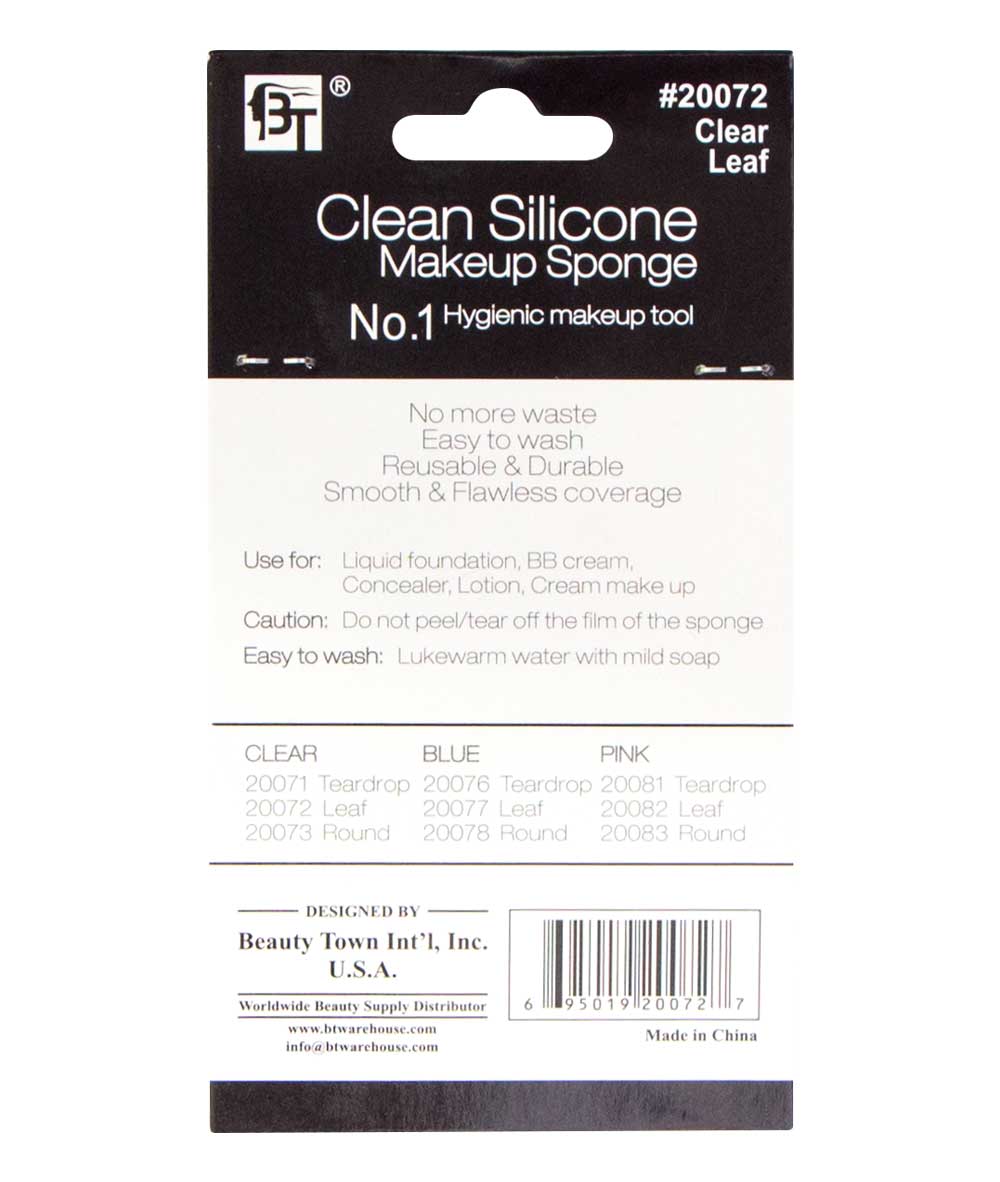 Beauty Town Clean Silicone Makeup Sponge #20072 [Leaf], COSMETICS MAKEUP - Cloré Beauty