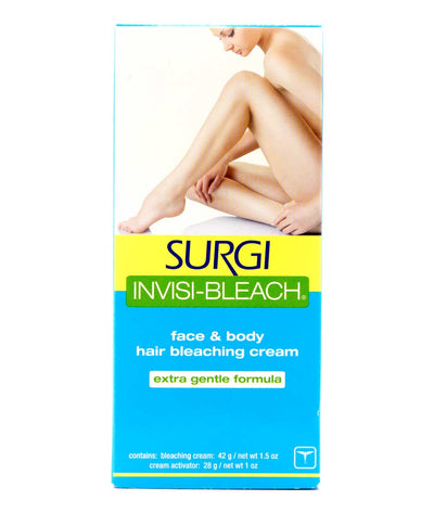 Surgi Invisi-Bleach Face & Body Hair Bleaching Cream [Extra Gentle Formula] 2.5 oz