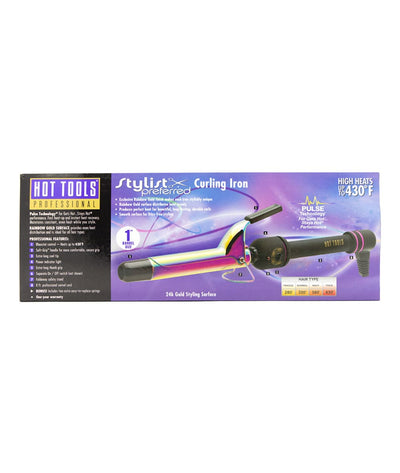 Hot Tools Salon Curling Iron/Wand Rainbow Gold [1In] #Ht1181Rb