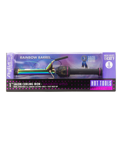 Hot Tools Salon Curling Iron/Wand Rainbow Gold [1In] #Ht1181Rb