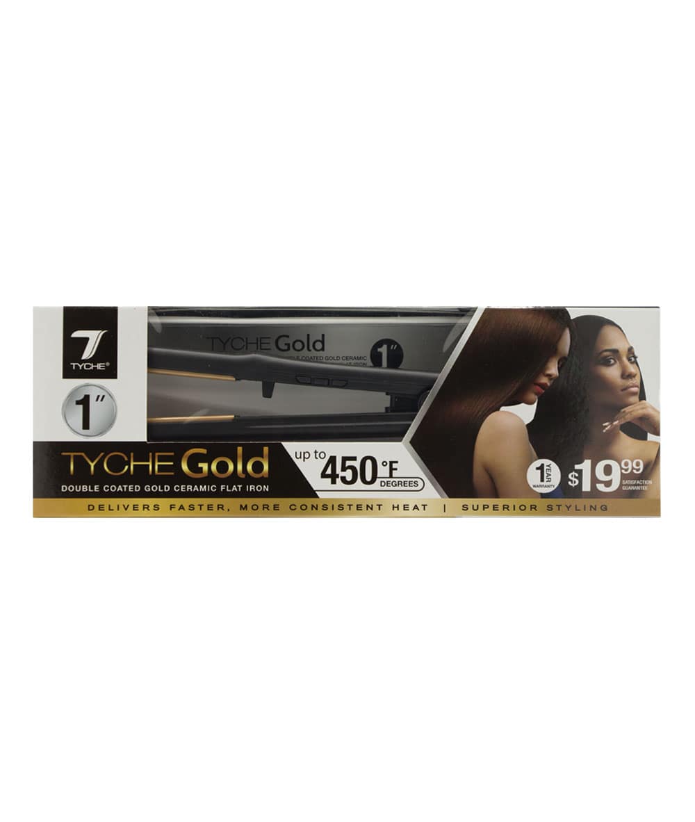 Tyche Gold Double Coated Gold Ceramic Flat Iron [1 inch] #Tg100, HAIR STYLING TOOLS - Cloré Beauty