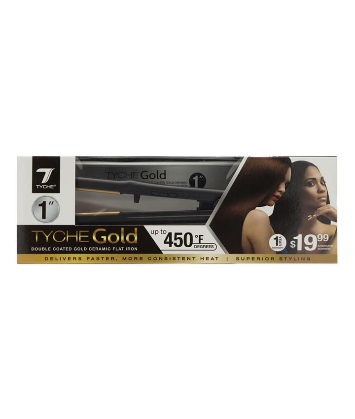 Tyche Gold Double Coated Gold Ceramic Flat Iron [1"] #Tg100