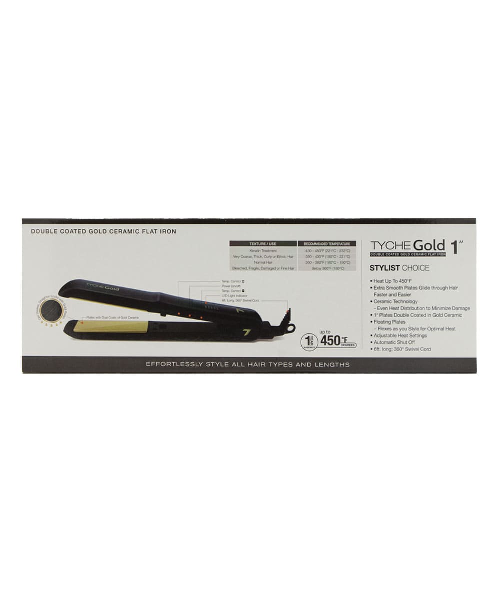 Tyche Gold Double Coated Gold Ceramic Flat Iron [1 inch] #Tg100, HAIR STYLING TOOLS - Cloré Beauty