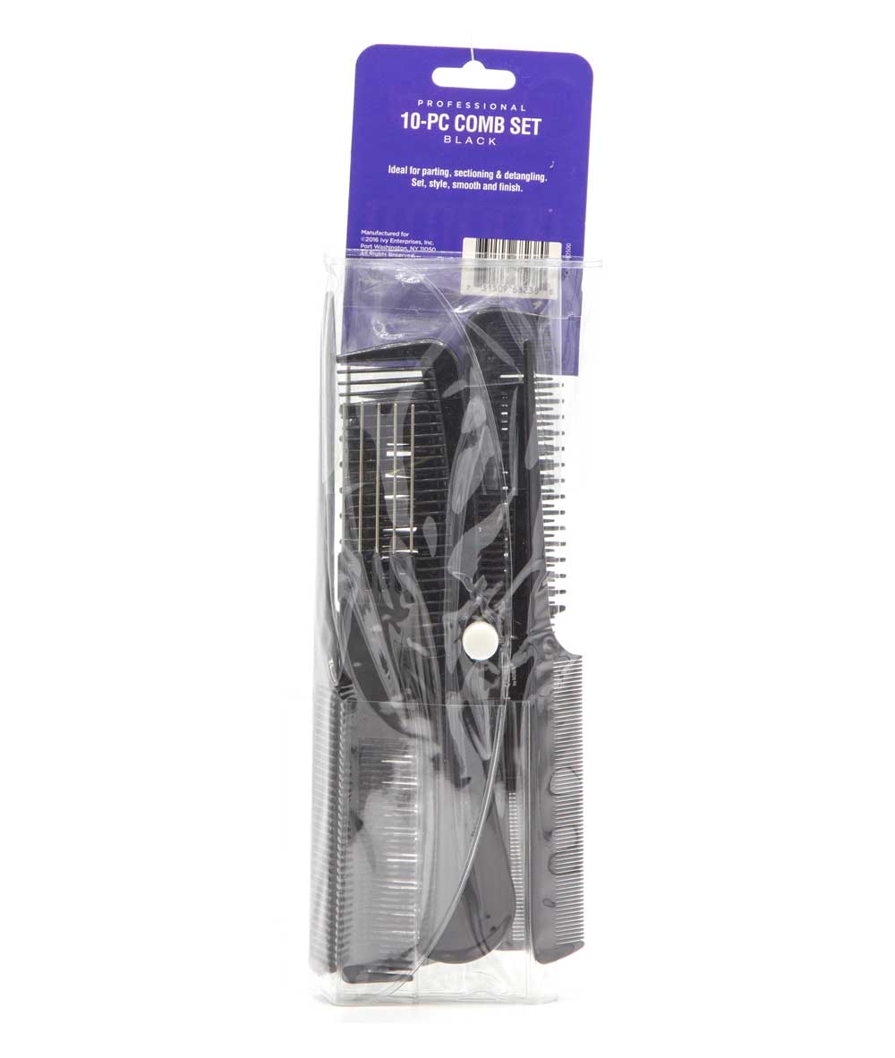 Red By Kiss Professional 10-PC Comb Set #HM60 [Black], HAIR STYLING TOOLS - Cloré Beauty