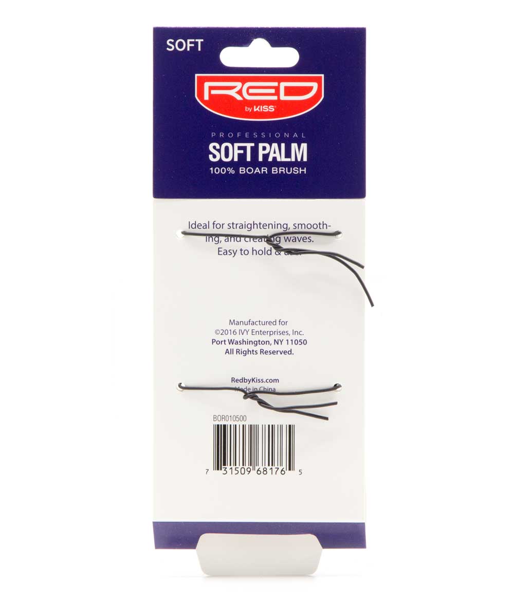 Red By Kiss Professional Soft Palm 100% Boar Brush Superior Handling #Bor01, Hair Tools - Cloré Beauty