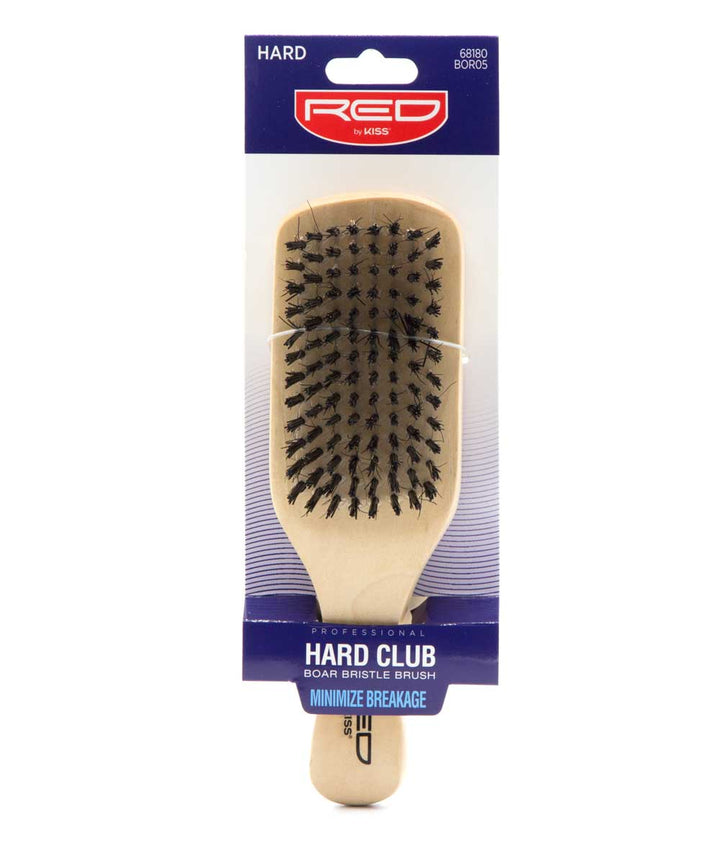 Red By Kiss Professional Hard Club Boar Bristle Brush Minimize Breakage #Bor05