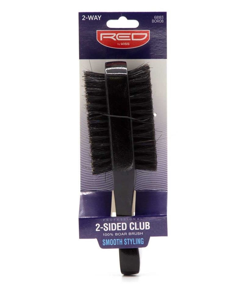 Red By Kiss Professional 2-Sided Club 100% Boar Brush Smooth Styling 