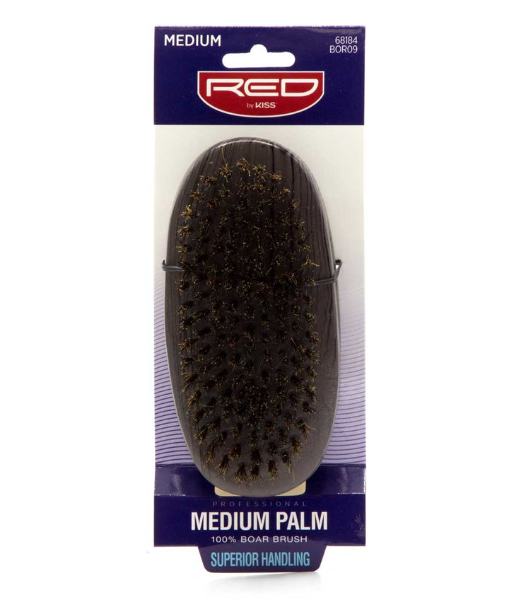 Red By Kiss Professional Medium Palm 100% Boar Brush Superior Handling #Bor09