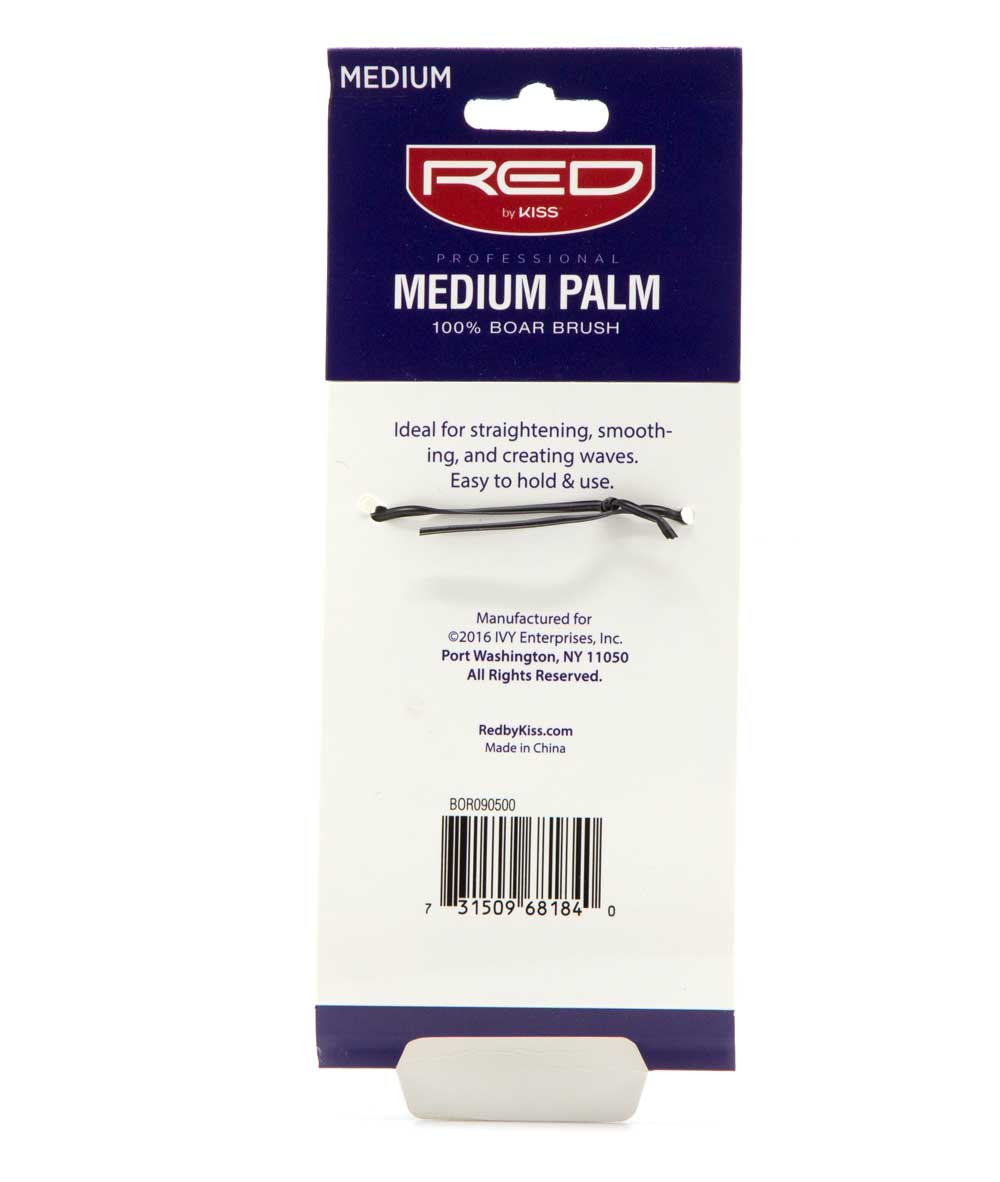 Red By Kiss Professional Medium Palm 100% Boar Brush Superior Handling #Bor09