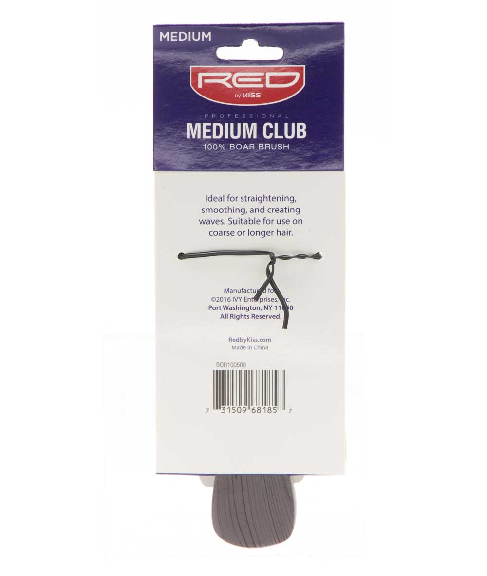 Red By Kiss Professional Medium Club 100% Boar Brush Minimize Breakage #Bor10, Hair Tools - Cloré Beauty