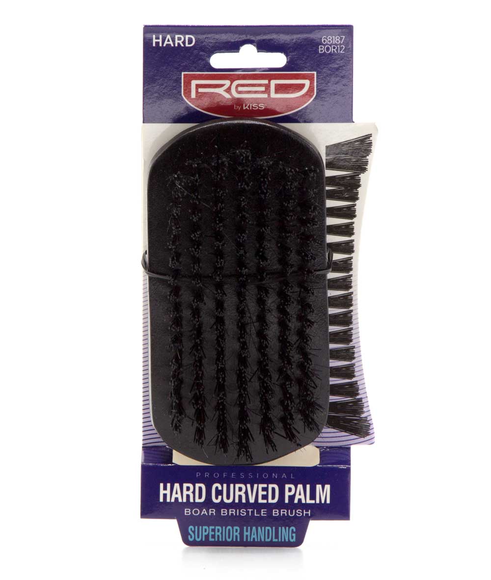 Red By Kiss Professional Hard Curved Palm Boar Bristle Brush Superior Handling #Bor12, HAIR STYLING TOOLS - Cloré Beauty