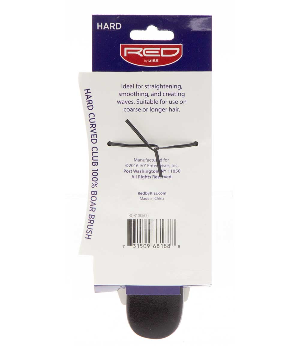 Red By Kiss Professional Hard Curved Club Boar Bristle Brush Minimize Breakage #Bor13