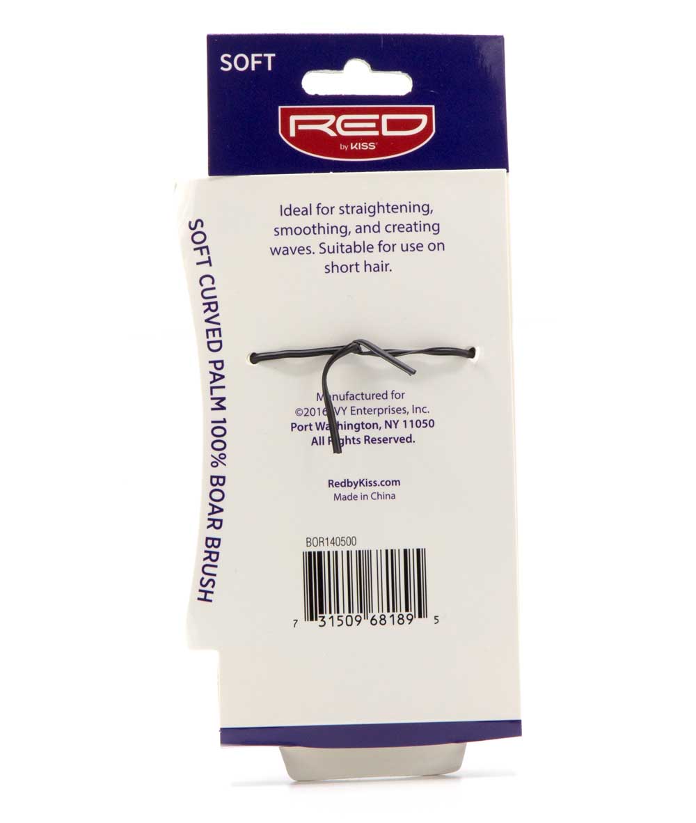 Red By Kiss Professional Soft Curved Palm 100% Boar Brush Superior Handling #Bor14, HAIR STYLING TOOLS - Cloré Beauty