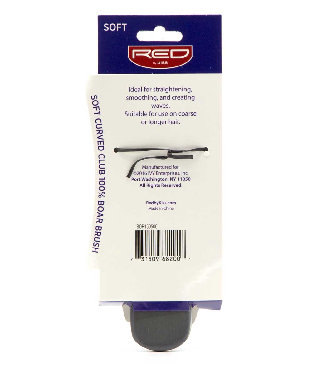 Red By Kiss Professional Soft Curved Club 100% Boar Brush Minimize Breakage #Bor15, HAIR STYLING TOOLS - Cloré Beauty