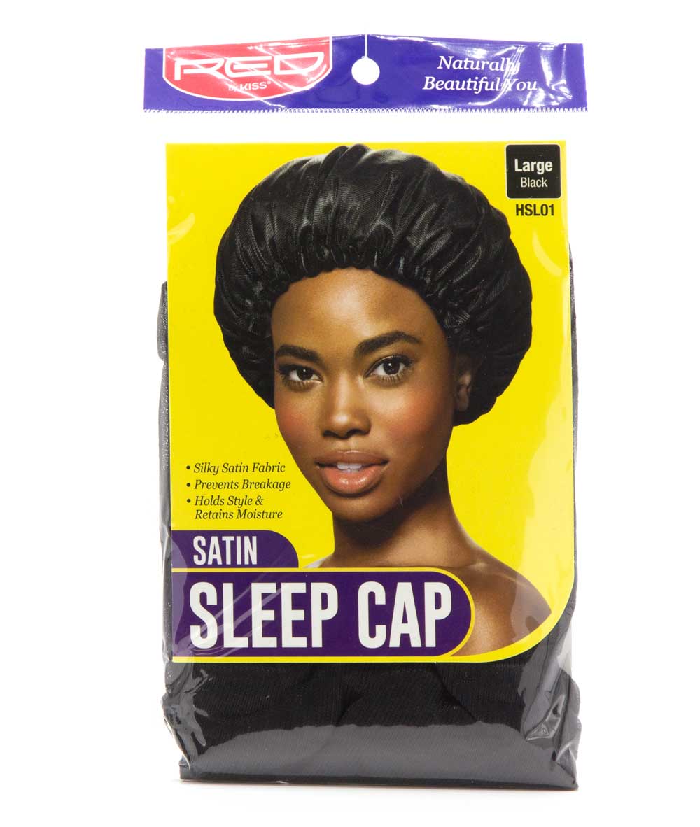 Red By Kiss Satin Sleep Cap #Hsl01 [Black], Accessory - Cloré Beauty
