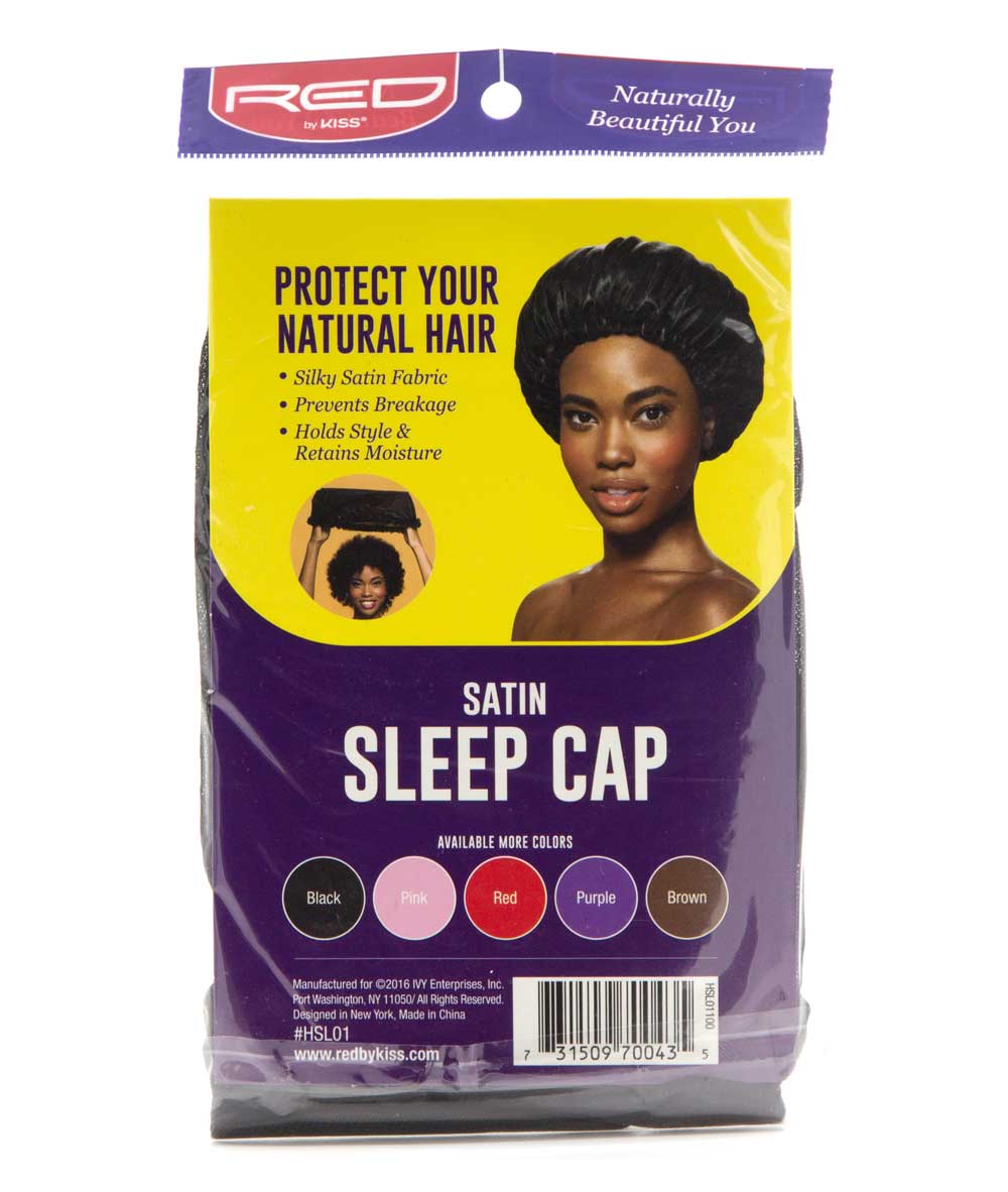 Red By Kiss Satin Sleep Cap #Hsl01 [Black], Accessory - Cloré Beauty