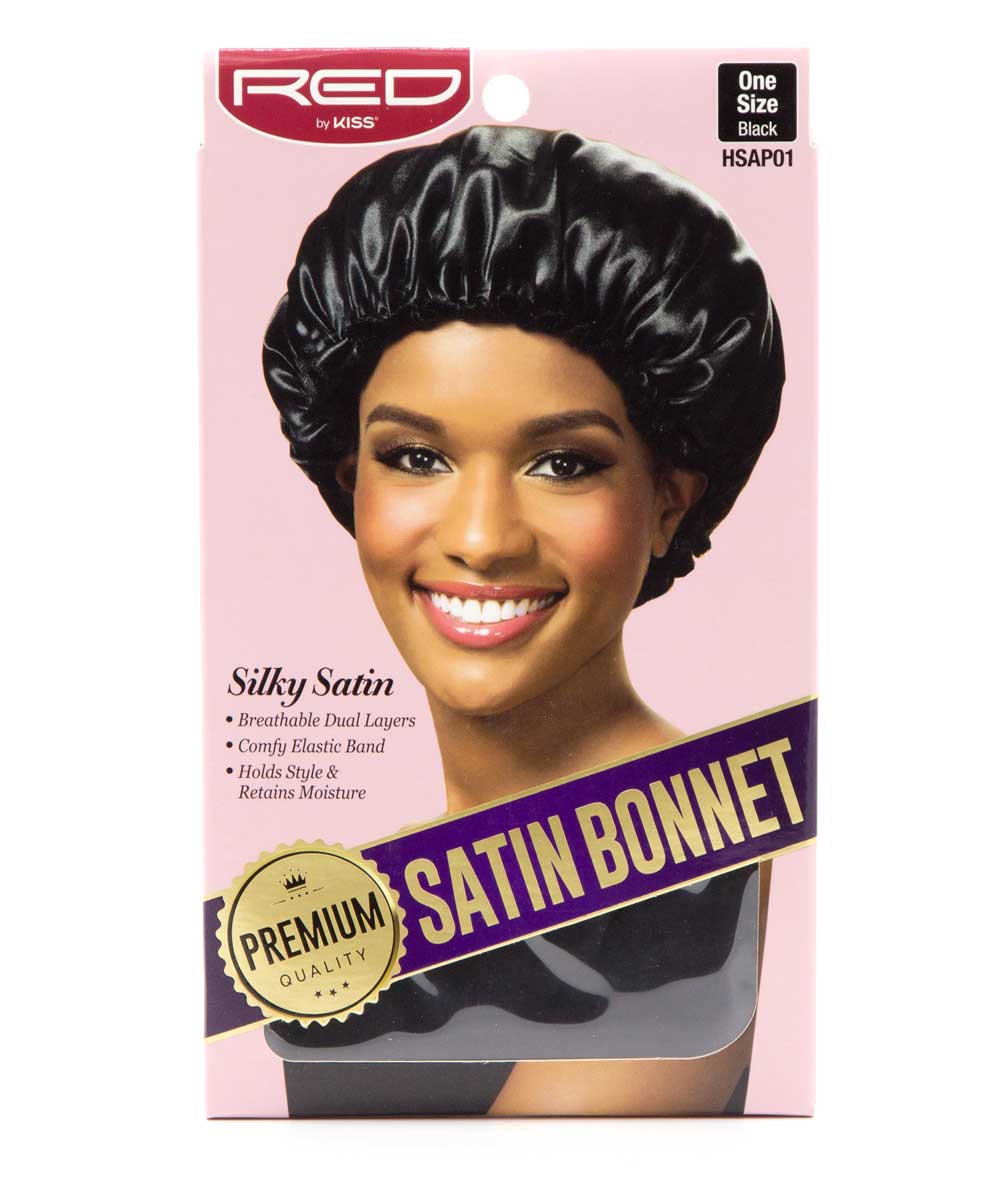 Red By Kiss Premium Satin Bonnet #Hsap01 [Black], ACCESSORIES JEWELRY FASHION - Cloré Beauty