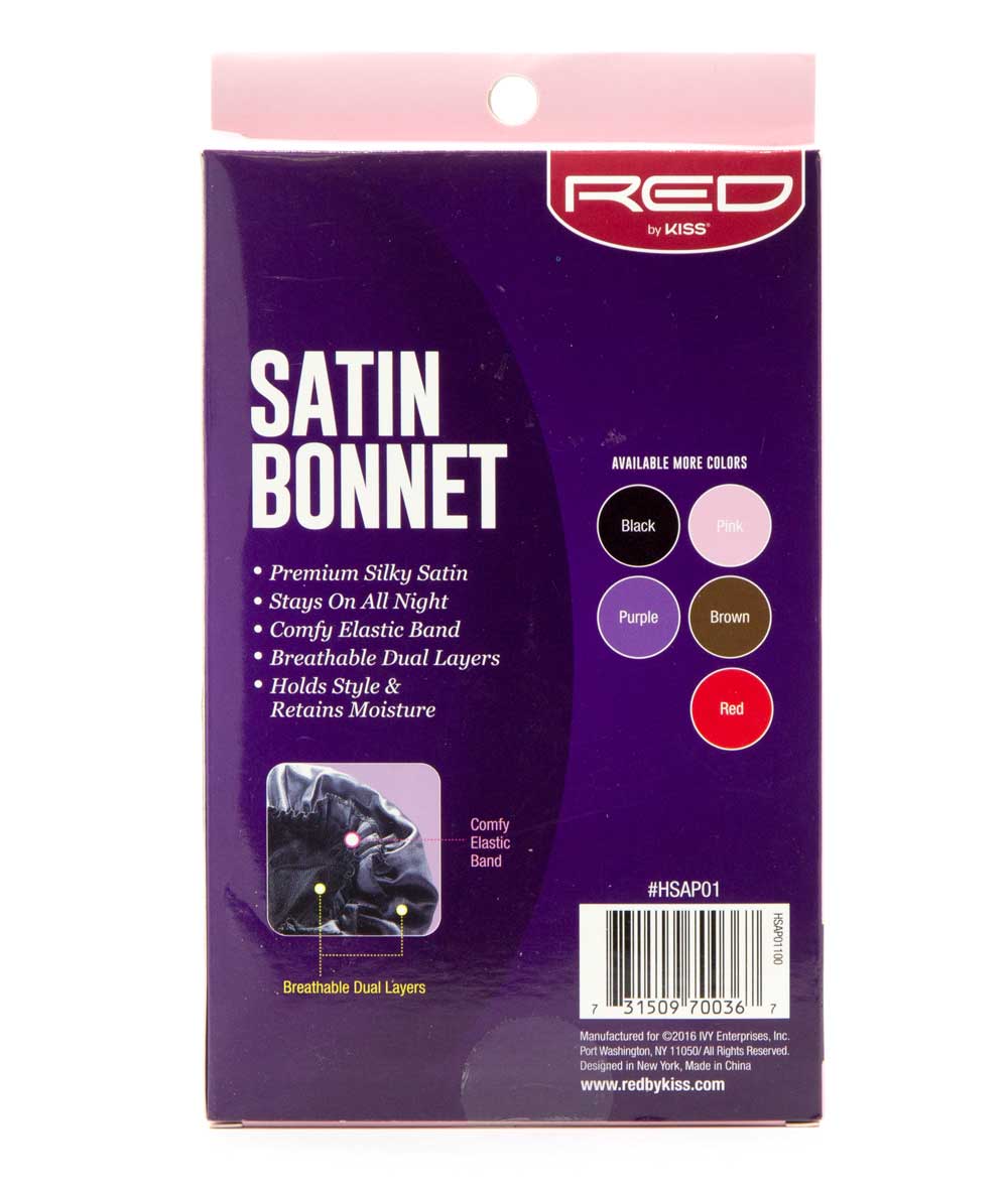 Red By Kiss Premium Satin Bonnet #Hsap01 [Black], ACCESSORIES JEWELRY FASHION - Cloré Beauty