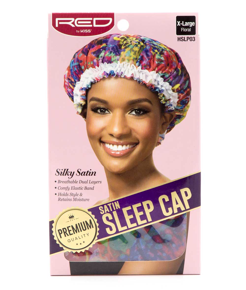 Red By Kiss Premium X-Large Satin Sleep Cap #Hslp03 [Floral], Accessory - Cloré Beauty
