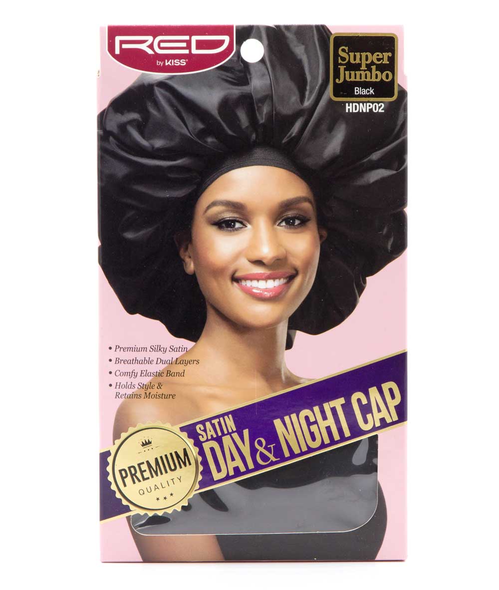 Red By Kiss Premium Super Jumbo Satin Day & Night Cap #Hdnp02 [Black]