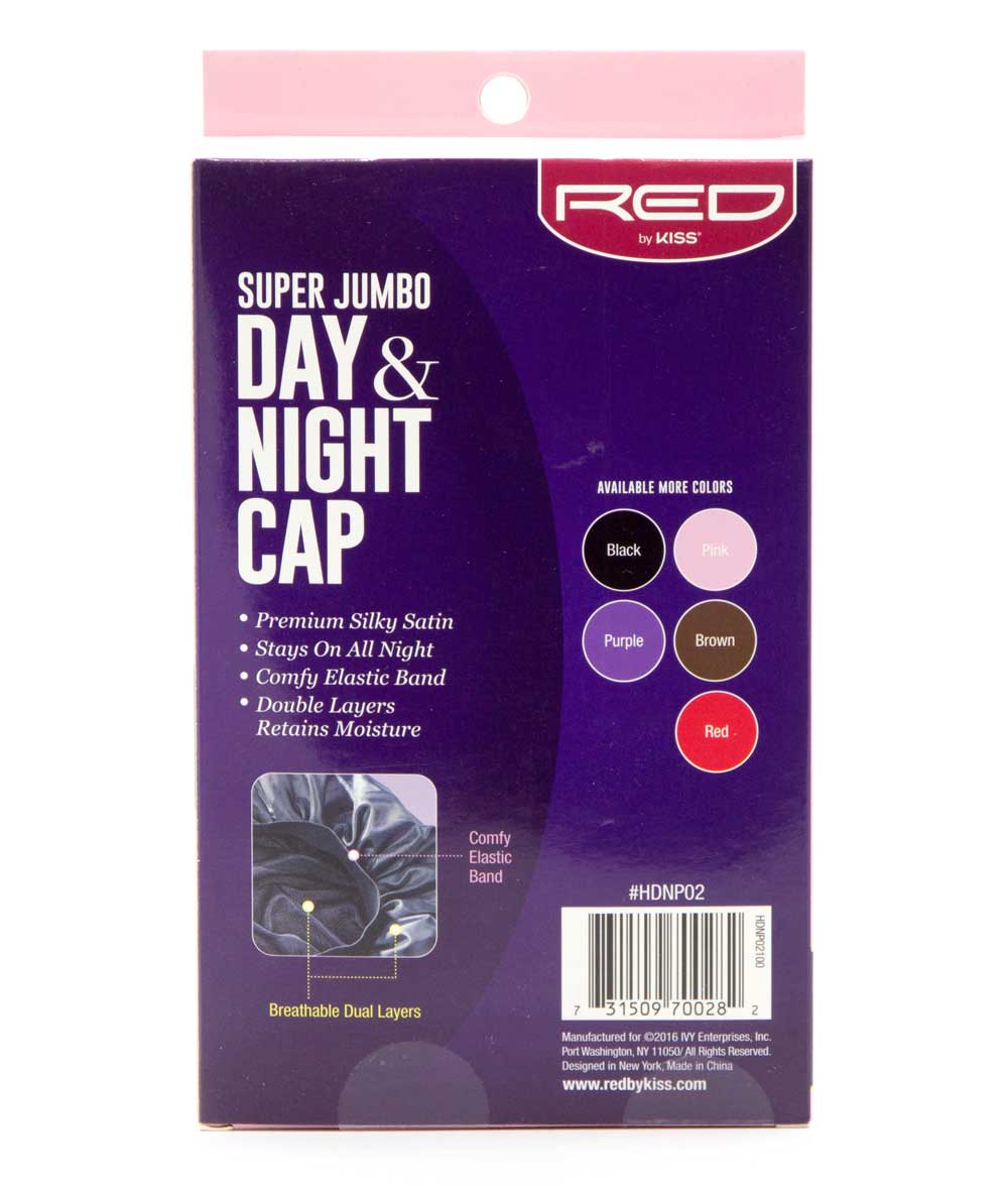 Red By Kiss Premium Super Jumbo Satin Day & Night Cap #Hdnp02 [Black], ACCESSORIES JEWELRY FASHION - Cloré Beauty
