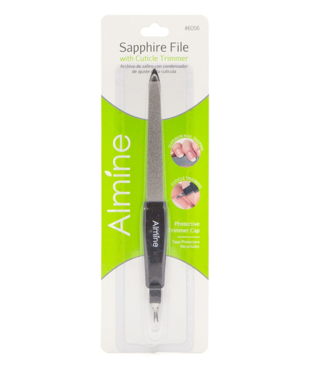 Almine Sapphire File With Cuticle Trimmer #6056, COSMETICS MAKEUP - Cloré Beauty