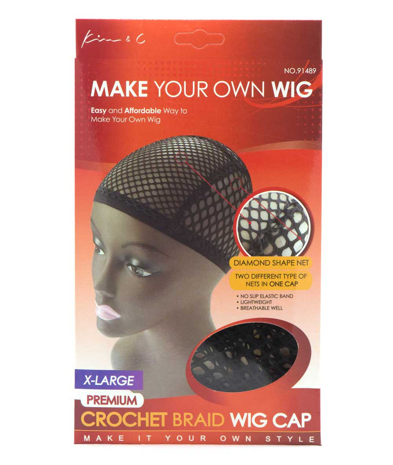 Kim & C Make Your Own Wig Premium Crochet Braid Wig Cap [X-Large] 