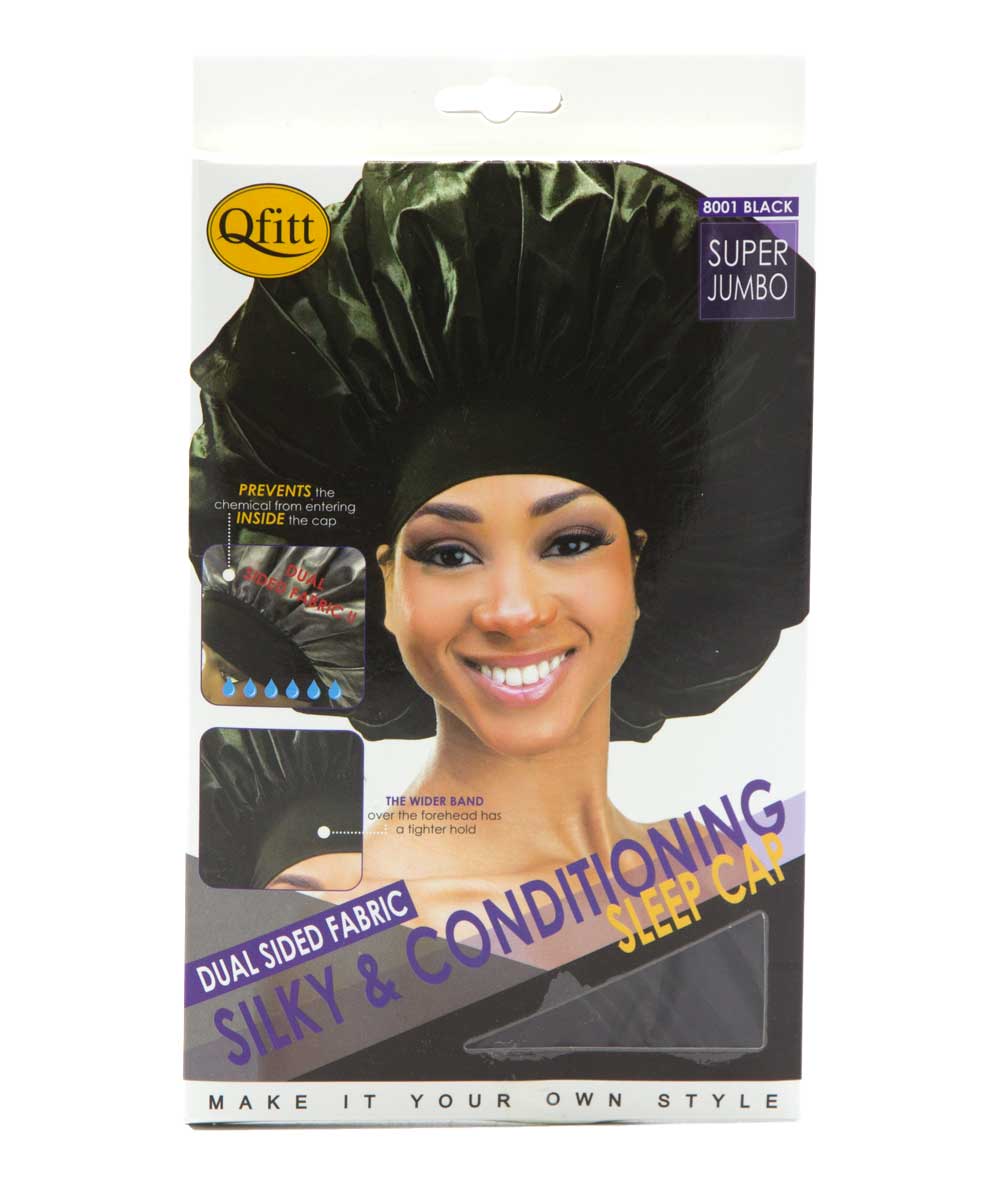 M&M Qfitt Dual Sided Fabric Silky & Conditioning Sleep Cap Super Jumbo, ACCESSORIES JEWELRY FASHION - Cloré Beauty