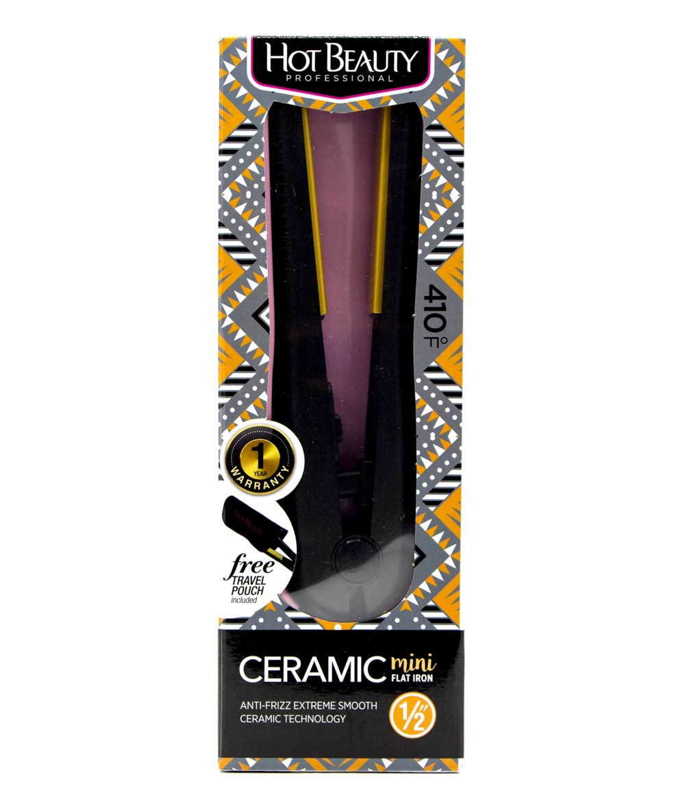 Hot Beauty Ceramic Mini Flat Iron 1/2 inch, HAIR STYLING TOOLS - Cloré Beauty