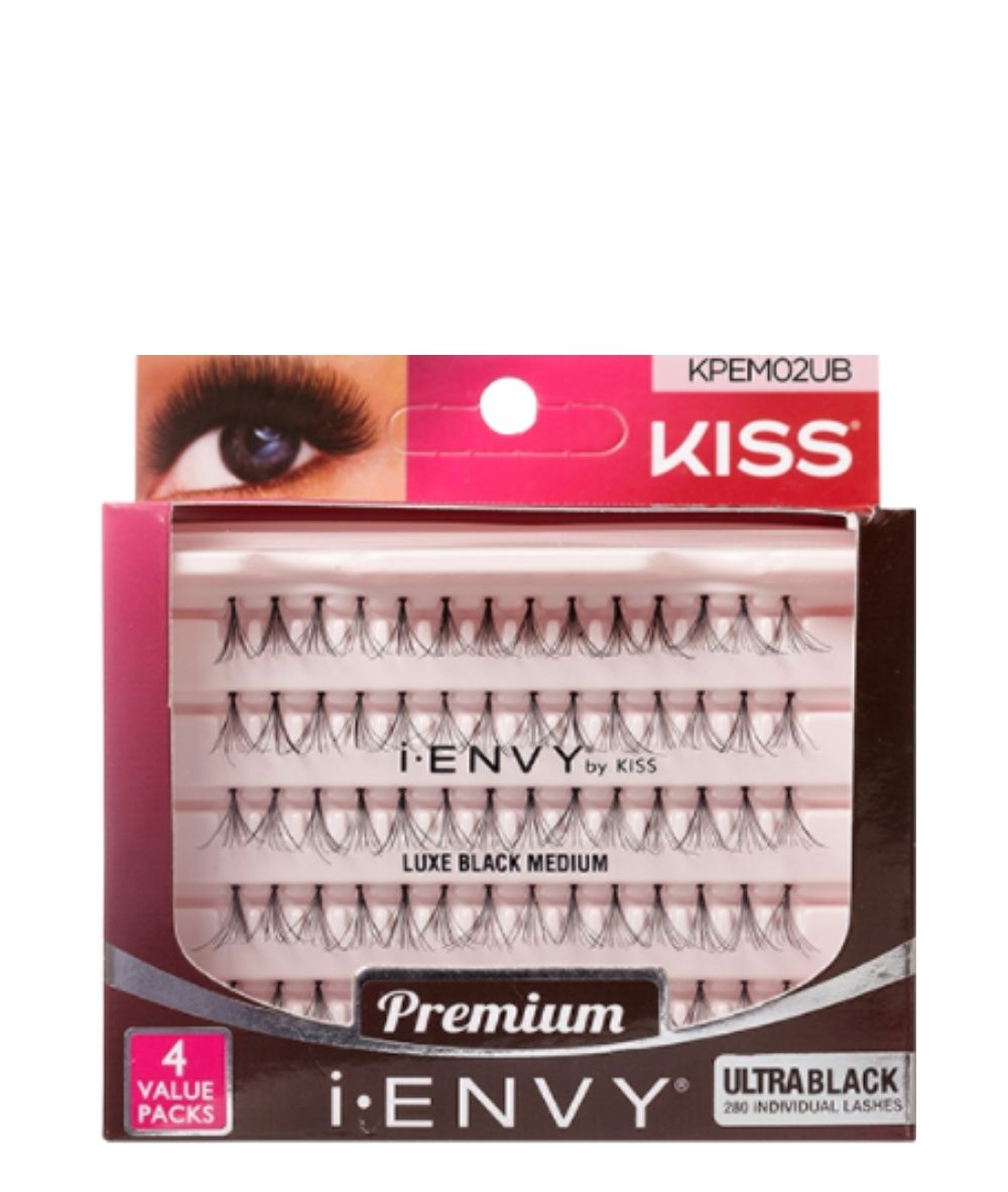 Kiss I-Envy Individual Eyelashes #Kpem02Ub [Ultra Black Flare Medium]