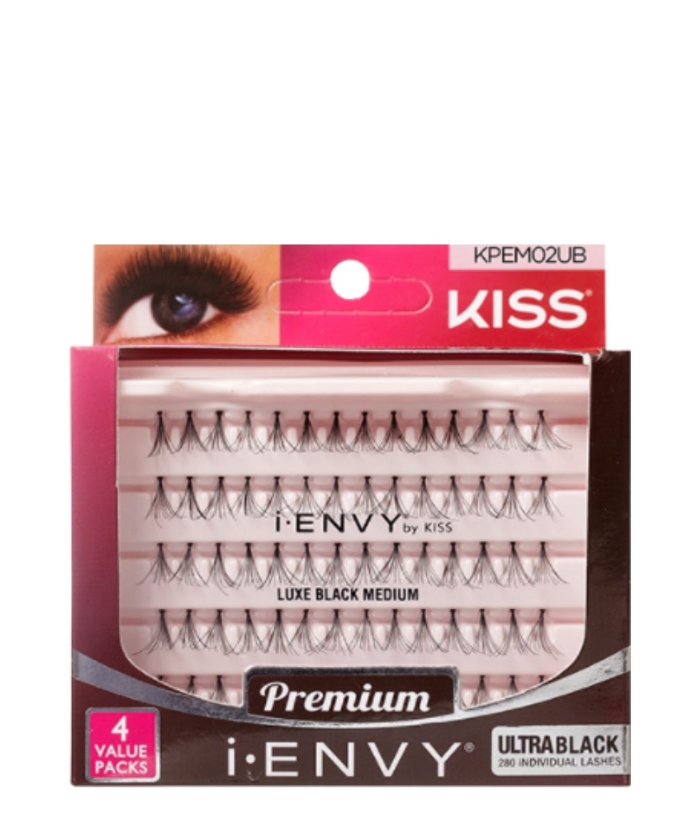 Kiss I-Envy Individual Eyelashes #Kpem02Ub [Ultra Black Flare Medium], COSMETICS MAKEUP - Cloré Beauty