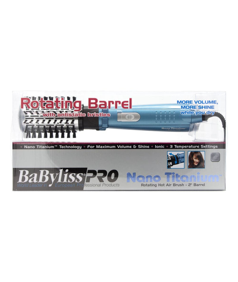 Babyliss Pro Nano Titanium Rotating Barrel Hot Air Brush [2In Barrel] 