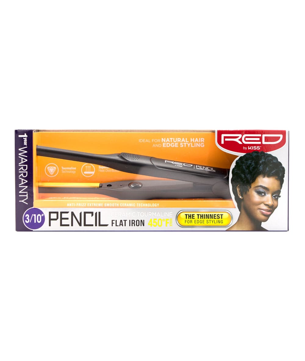 Red By Kiss Pencil Ceramic Tourmaline Flat Iron 3/10" #Fi030