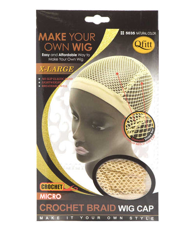 M&M Qfitt Micro Crochet Braid Wig Cap #5035 [Natural Color]