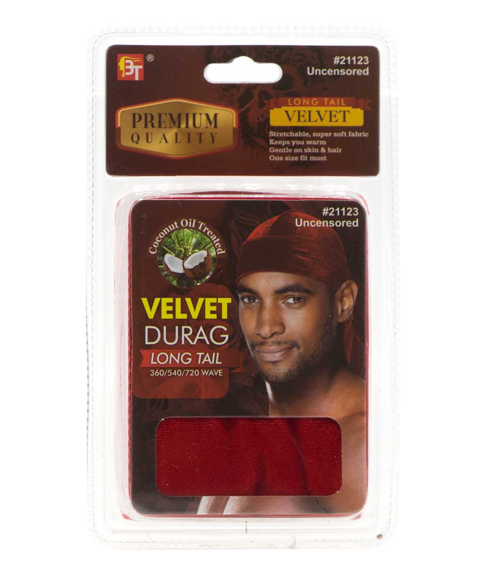 Beauty Town Coconut Oil Treated Velvet Durag Long Tail