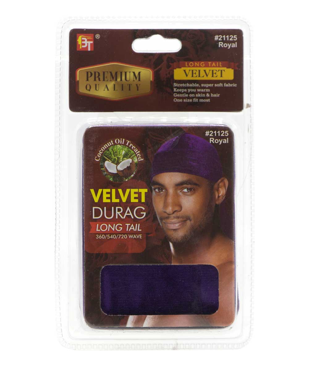 Beauty Town Coconut Oil Treated Velvet Durag Long Tail