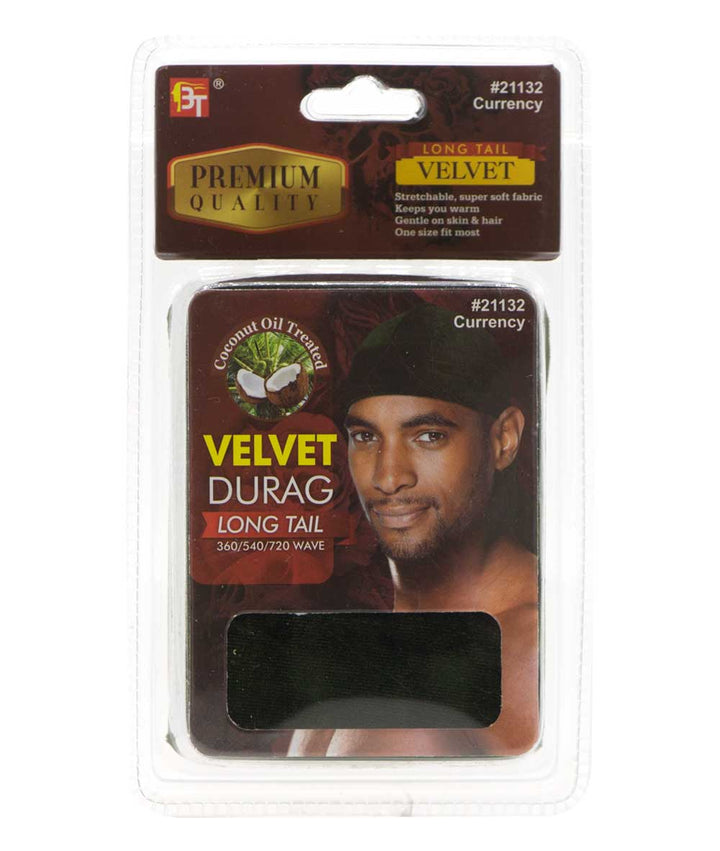 Beauty Town Coconut Oil Treated Velvet Durag Long Tail