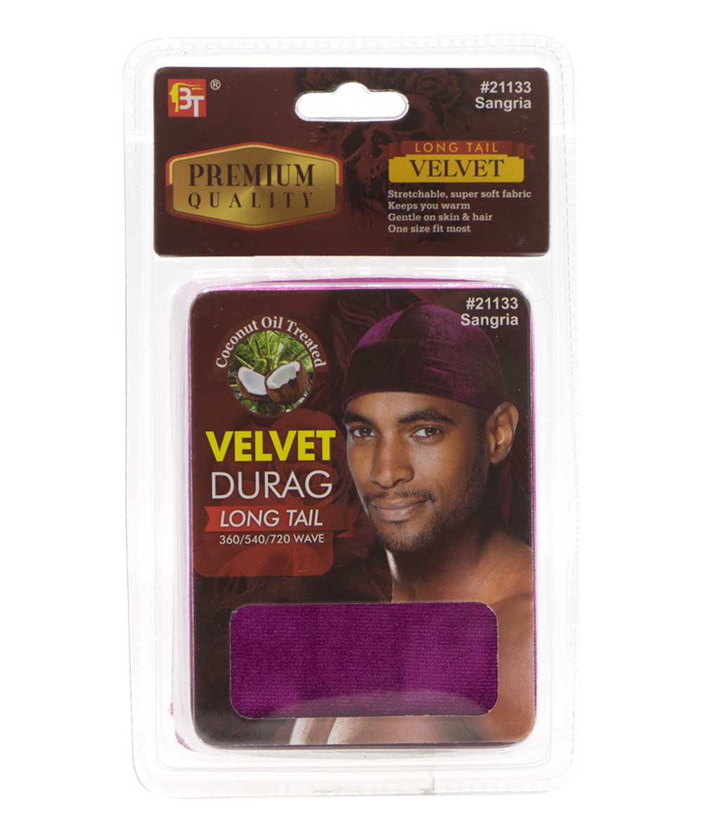 Beauty Town Coconut Oil Treated Velvet Durag Long Tail