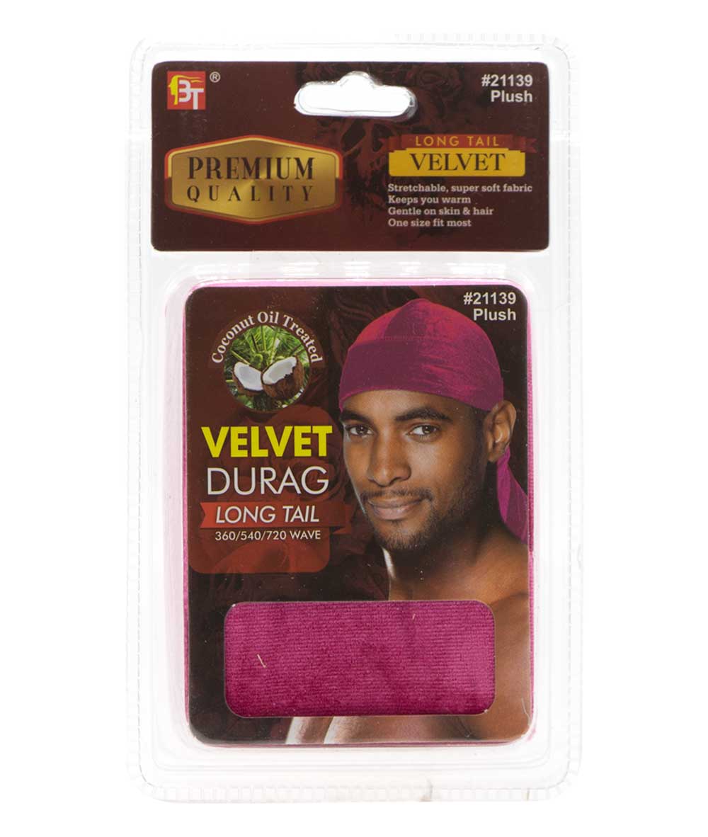 Beauty Town Coconut Oil Treated Velvet Durag Long Tail, ACCESSORIES JEWELRY FASHION - Cloré Beauty